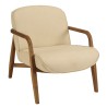 Sillón de tejido beige y madera de teca reciclada | Macabane