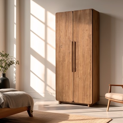 Armoire 2 portes 80x195cm en bois de teck recyclé | Macabane
