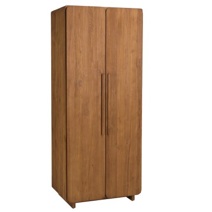 SIXTINE - 2-door wardrobe, 80x195cm, made from recycled teak 