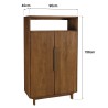 SIXTINE - Sideboard with 2 doors and 1 open shelf, 90x155cm, made from recycled teak 