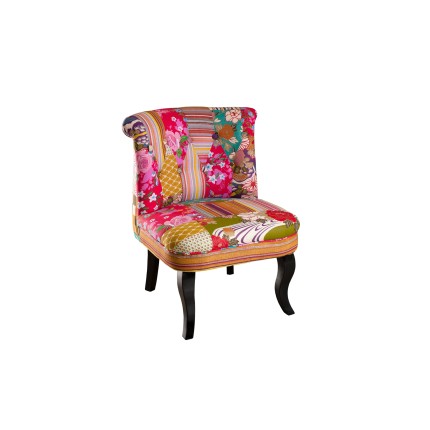 Fauteuil BETTY tissu bohème multicolore - Ambiance vivante et chaleureuse