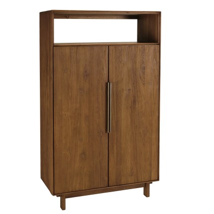 Buffet 2 portes 1 étagère ouverte 90x155cm en bois de teck recyclé | Macabane