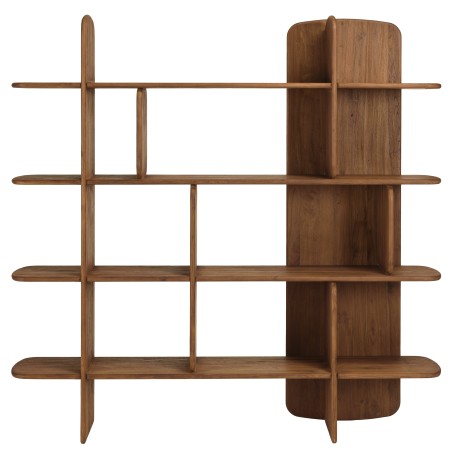 SIXTINE - Bookcase, 160 x 160 cm, made from recycled teak 