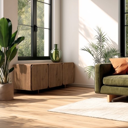 SIXTINE - Sideboard with 3 doors, 120x40cm, made from recycled teak