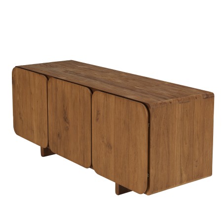SIXTINE - Sideboard with 3 doors, 120x40cm, made from recycled teak