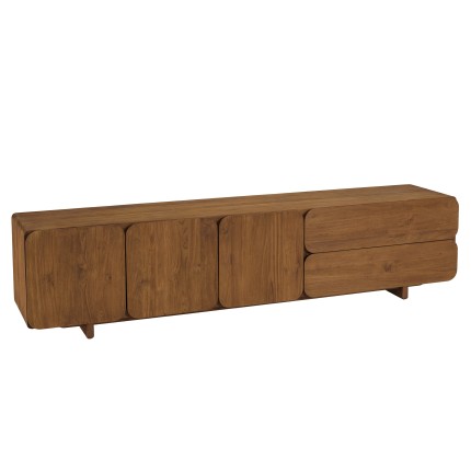 SIXTINE - Sideboard with 3 doors and 2 drawers, 200x48cm, made from recycled teak 