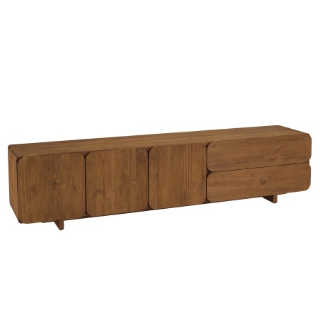 Buffet 3 portes 2 tiroirs 200x48cm en bois de teck recyclé | Macabane