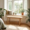 Bench with white cushion in wood and rattan | Amy Collection
