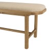 Bench with white cushion in wood and rattan | Amy Collection