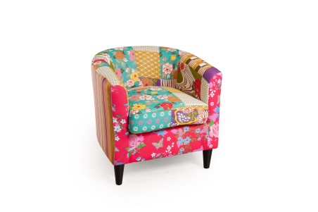 Fauteuil cabriolet KATE 63x63cm tissu bohème