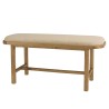 Banco con cojín blanco de madera y ratán | Colección Amy