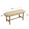 Banco con cojín blanco de madera y ratán | Colección Amy