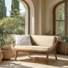 Divano 2 posti cuscini bianchi in legno e rattan | Collezione Amy