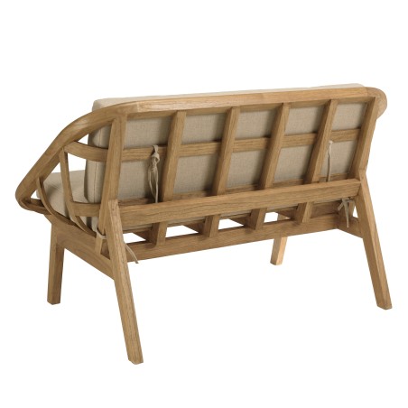 Divano 2 posti cuscini bianchi in legno e rattan | Collezione Amy
