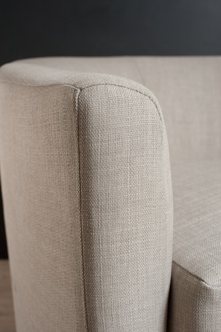 Fauteuil cabriolet KATE 63x63cm tissu couleur lin