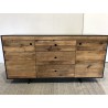 Second Hand - Natural and Black Recycled Pine - 2 Doors 3 Drawers