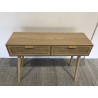 SECONDE MAIN - Console couleur naturelle 2 tiroirs bois cannage