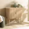 Buffet ovale 80x33cm en bois couleur naturelle | Seconde Vie