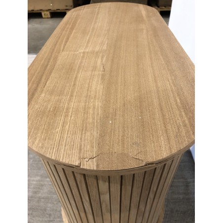 Buffet ovale 80x33cm en bois couleur naturelle | Seconde Vie