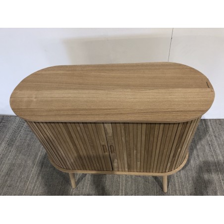 Oval sideboard, 80 x 33 cm, natural-coloured wood | Macabane Furniture