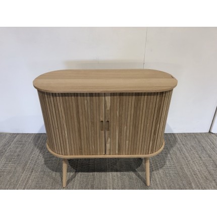 Oval sideboard, 80 x 33 cm, natural-coloured wood | Macabane Furniture
