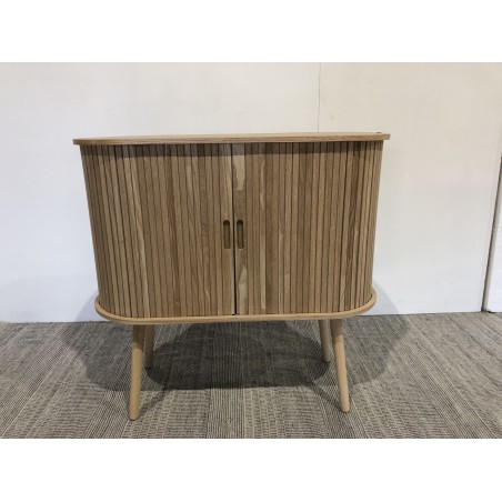 Buffet ovale 80x33cm en bois couleur naturelle | Seconde Vie