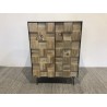 CARLA Sideboard 2 Doors Fir Wood and Metal Legs - Elegant Storage Solution