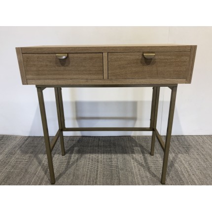 Wooden console table with gold metal legs | Second-hand