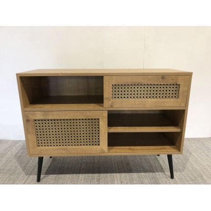 Buffet bas marron CHARLIE 3 niches 2 portes | Seconde Main