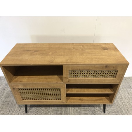 Buffet bas marron CHARLIE 3 niches 2 portes | Seconde Main