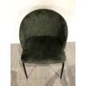 Chaise tissu velours vert dossier enveloppant | Seconde Vie