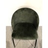 Green velvet fabric chair with wraparound backrest | Seconde Vie