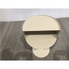 Round side table in beige steel, D35cm | Agathe Collection