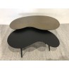 Set de 2 tables basses en aluminium noir mat et doré | Seconde main