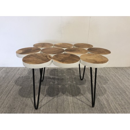 Round Teak Wood Coffee Table | Second Life