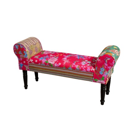 Banc de lit rectangulaire tissu bohème KATE