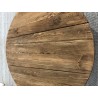 Table basse ronde 90x90cm bois Pin recyclé et pieds métal noir | Seconde Vie