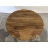 Round coffee table 90x90cm recycled pine wood and black metal legs - DANDY