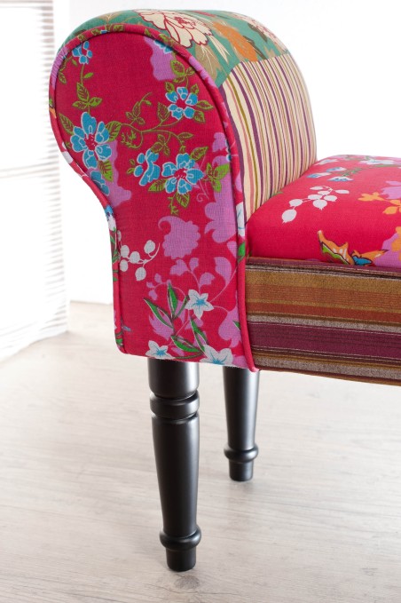 Banc de lit rectangulaire tissu bohème KATE