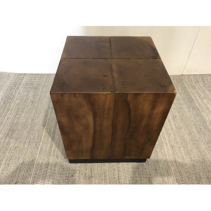 SECONDE MAIN - Table d'appoint carrée SAM bois Suar 38x38cm