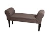 KATE Rectangular Fabric Bench Taupe Black Wood Legs