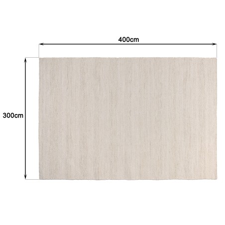 SACHA - Rectangular rug, 300 x 400 cm, made from textured wool in shades of beige