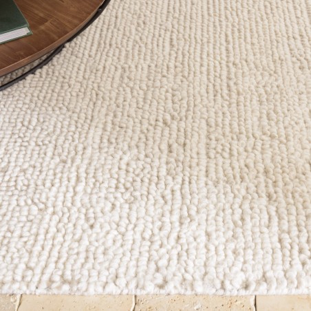 Tappeto rettangolare 300x400cm in lana bouclé color bianco | Macabane