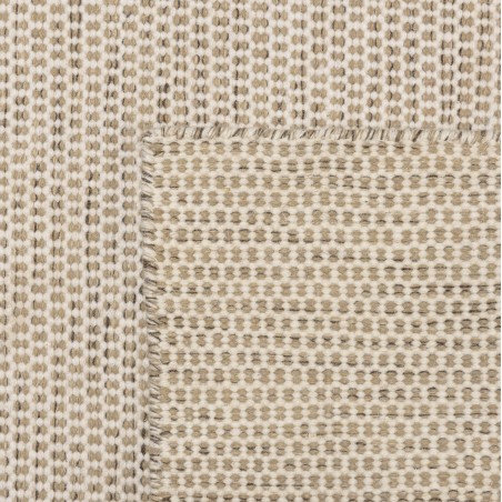 QUENTIN - Rectangular rug, 300x400cm, woven wool, white/brown