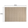 QUENTIN - Rectangular rug, 300x400cm, jute and cotton, beige/white/black