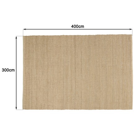 QUENTIN - Rectangular rug, 300x400cm, jute and cotton, beige