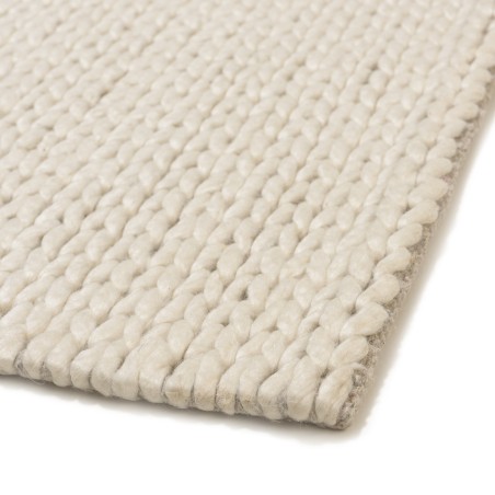 Alfombra rectangular 300x400cm de lana tejida color blanco | Macabane