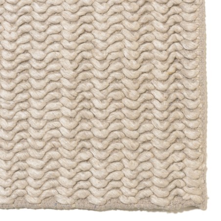Rechteckiger Teppich 300x400cm aus gewebter Wolle beige | Macabane
