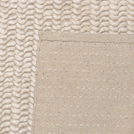 Rechteckiger Teppich 300x400cm aus gewebter Wolle beige | Macabane
