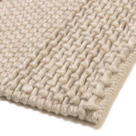 Rechthoekig vloerkleed 300x400cm van beige geweven wol | Macabane